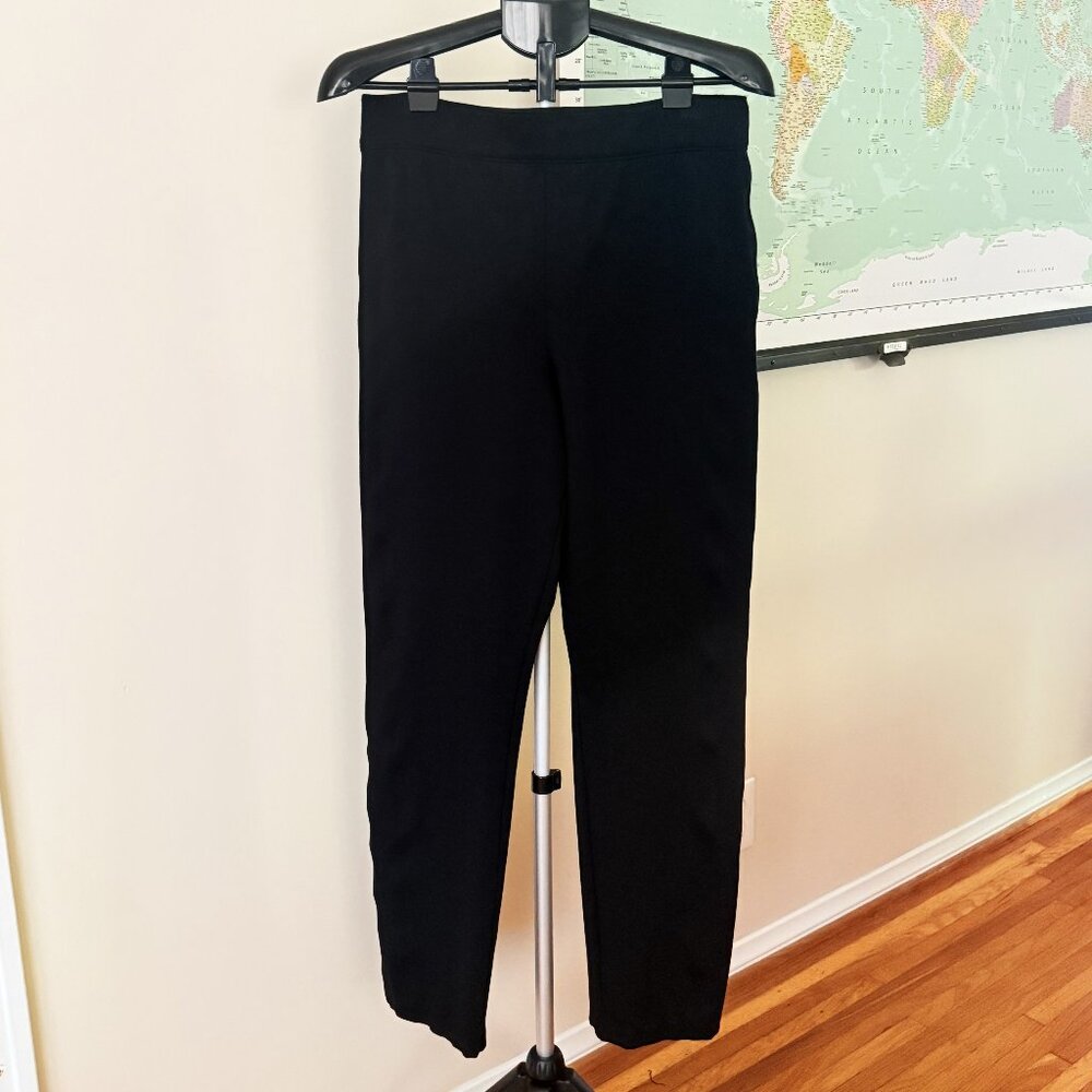 SPANX Ponte Black Pull-On Faux Zipper Straight Leg Pant - Size XL